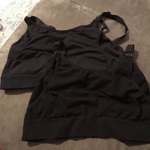Two Black Nursing and Pumping Bras